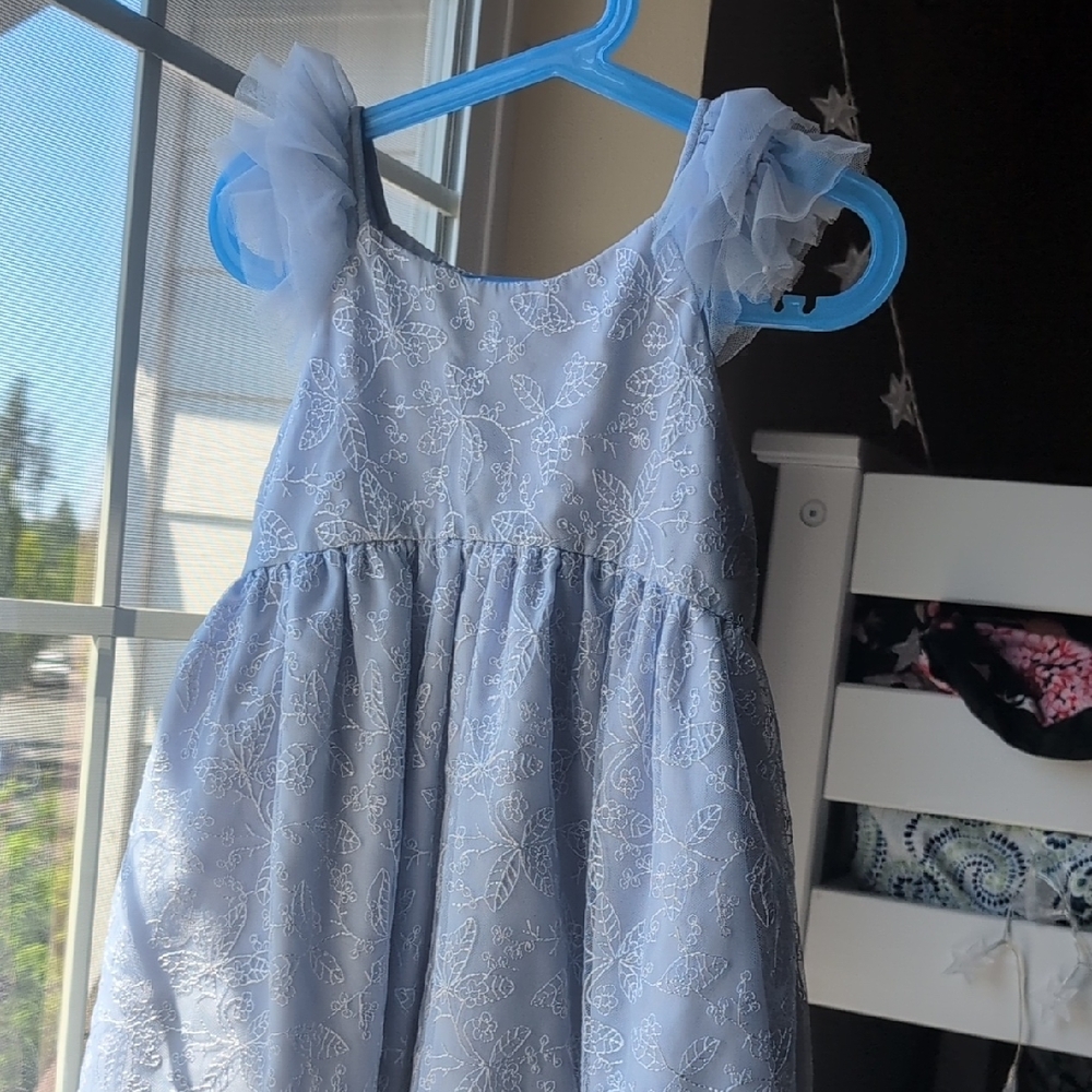 Pippa & Julie Blue Puff Sleeve Sundress for Weddings